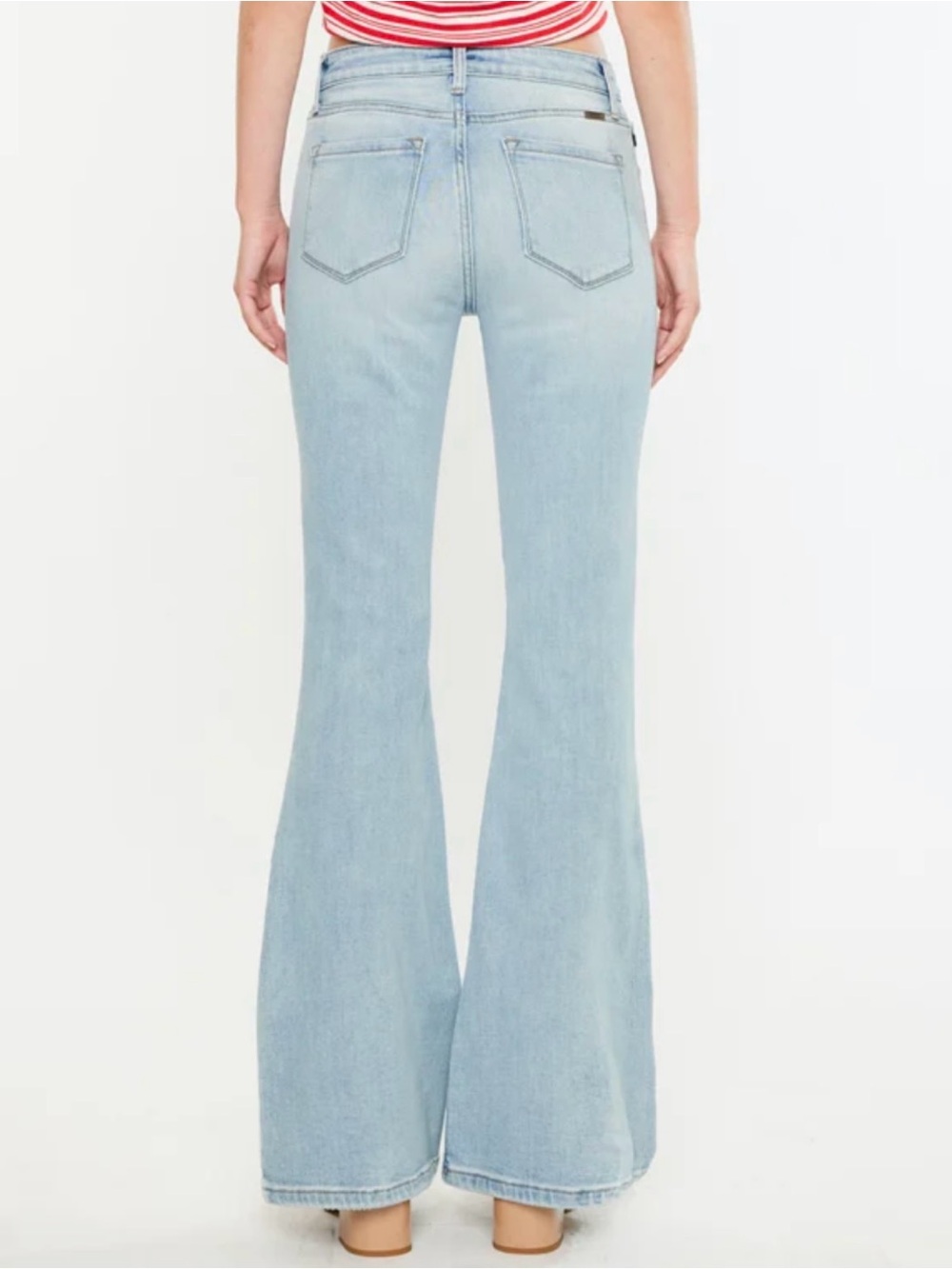 NWT Kancan Abigail High Rise Flare Jeans Distressed Light Wash Size 11 / 29 - Picture 2 of 7